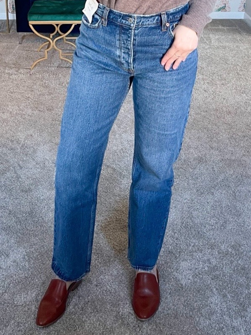 Abercrombie & Fitch The Dad High Rise Jeans (medium blue)